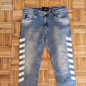 Retro White Stripped Retro jeans